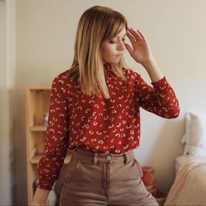 madewell red floral top